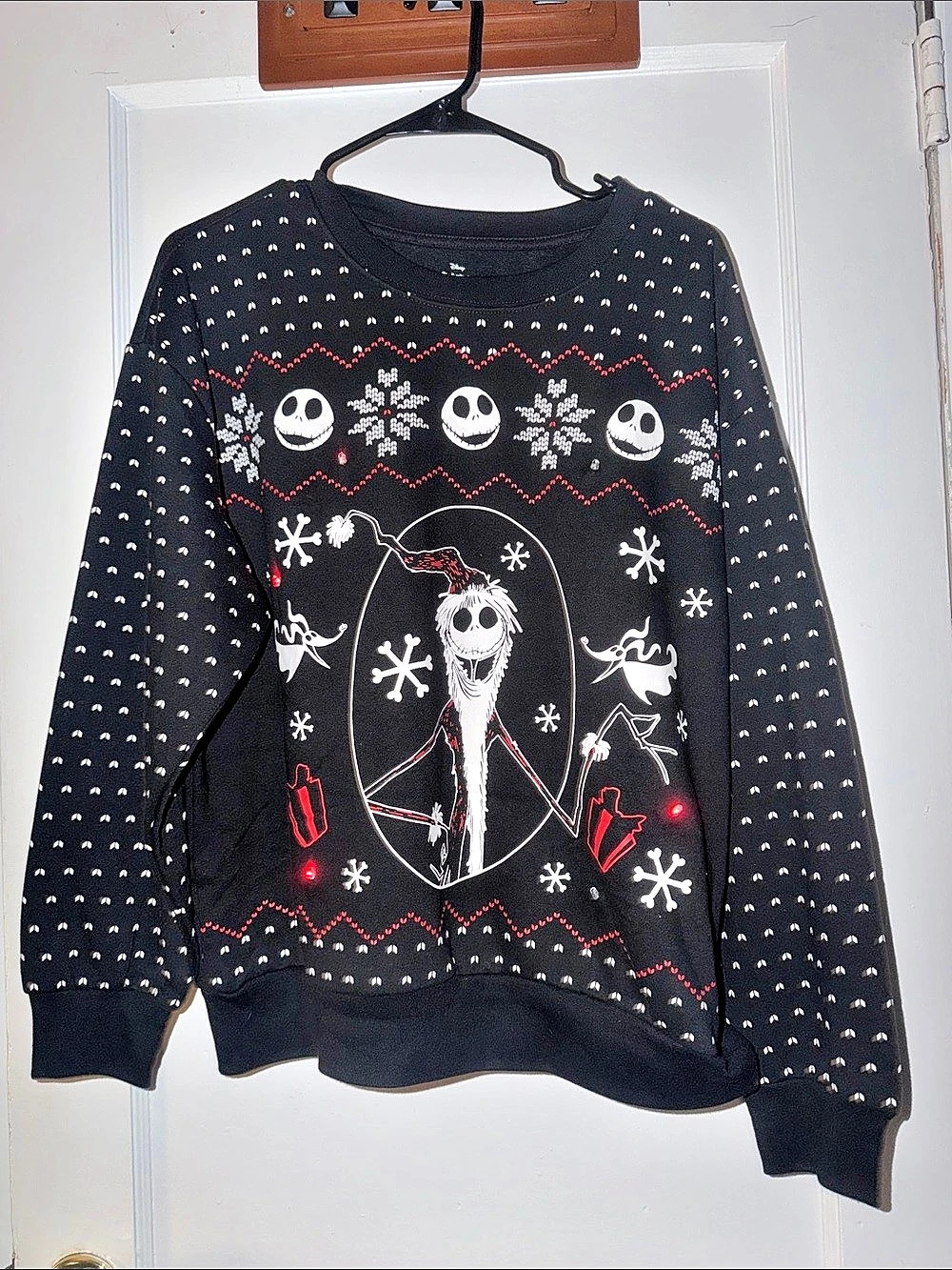 Disney The Nightmare Before Christmas Light-Up Holiday Sweatshirt size L